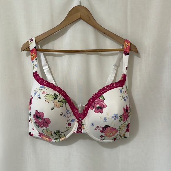 NWOT Deesse White Floral 42H Underwire Bra - Picture 1 of 5
